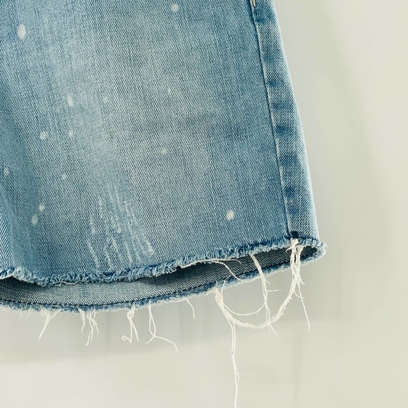 American Eagle Mid Rise Cut Off Raw Hem Short Distressed Bleached Tie Dye Size 6 - Picture 5 of 11